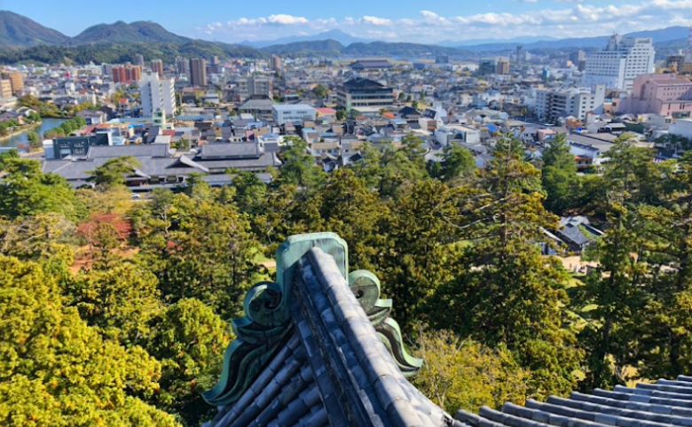 松江城天守閣からの景色